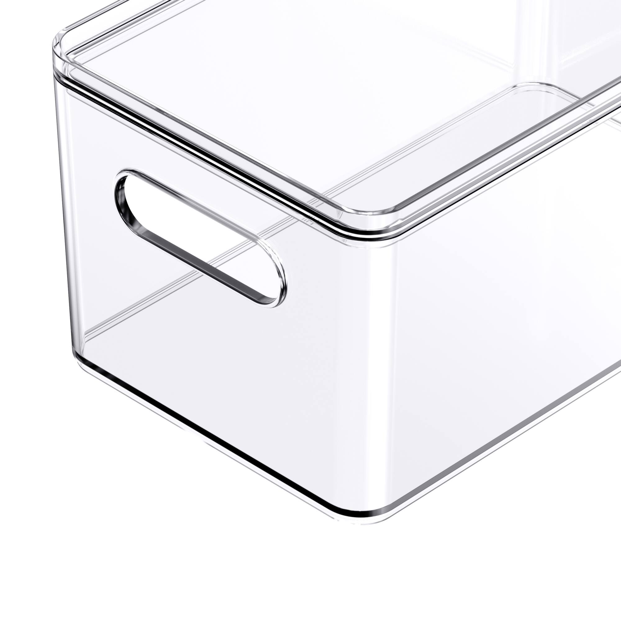4 Pack: Small Clear Stacking Plastic Bin with Lid by Simply Tidy®